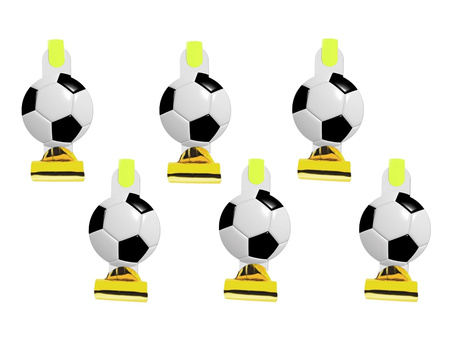GWIZDKI TRĄBKI ROZWIJANE PIŁKA FOOTBALL 6SZT
