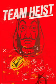 PLAKAT DOM Z PAPIERU LA CASA DE PAPEL TEAM HEIST 61x91,5cm