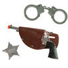 ZESTAW KOWBOJ PISTOLET KABURA ODZNAKA KAJDANKI