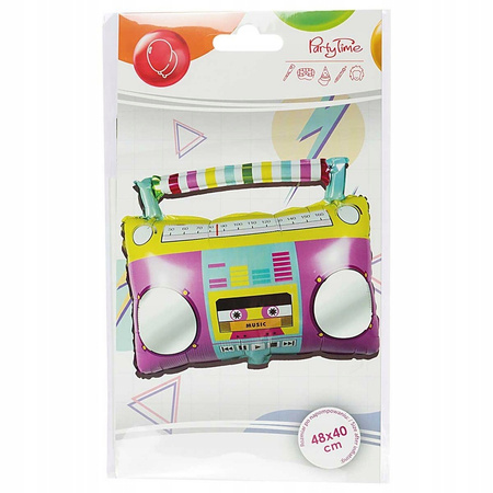 BALON FOLIOWY BOOMBOX NA IMPREZE LATA 80 90 DISCO