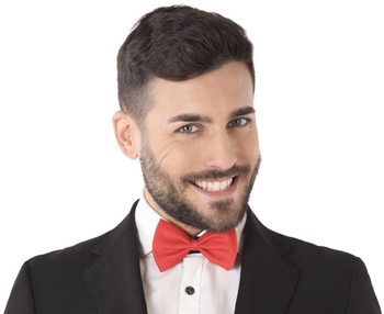 MUCHA MUSZKA MĘSKA KLASYCZNA GŁADKA CZERWONA MAKLER