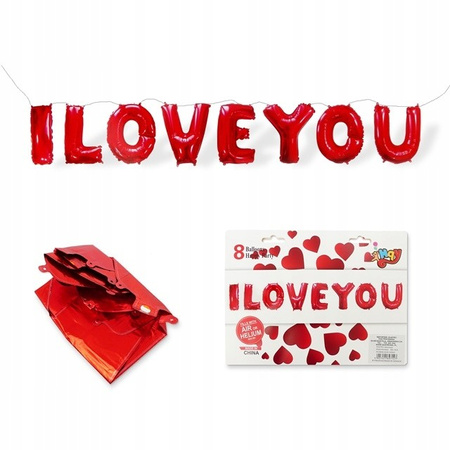 BALONY NAPIS I LOVE YOU KOCHAM CIĘ WALENTYNKI