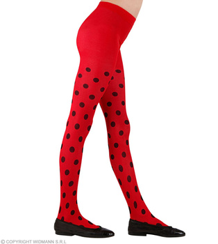 RAJSTOPY DZIECIĘCE BIEDRONKA CZERWONE W KROPKI 4-6 LAT