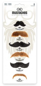 SZTUCZNE WĄSY CZARNE I BRĄZOWE DO STROJU SZERYF GENTLEMAN MAGIK