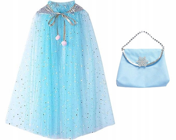 PELERYNA KSIĘŻNICZKI Z GWIAZDKAMI ELZA KRAINA LODU PRZEBRANIE + TOREBKA