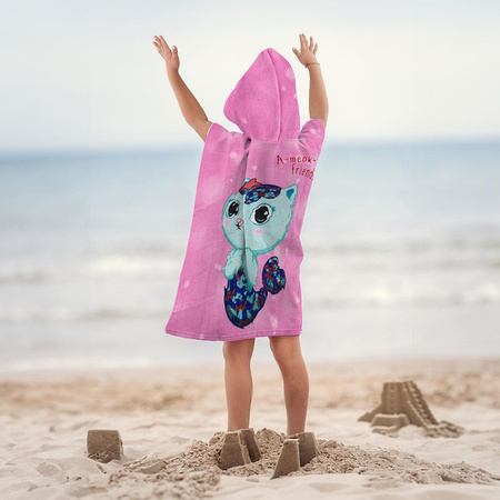 RĘCZNIK PONCZO 52x80cm KOCI DOMEK GABI PONCHO SZYBKOSCHNĄCE