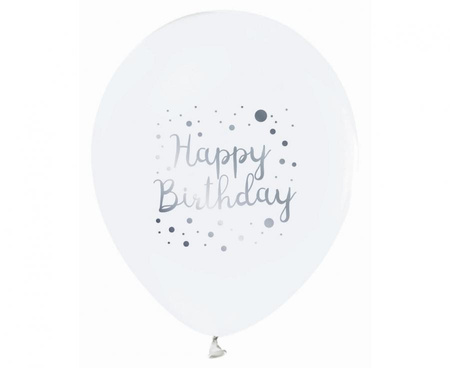 BALONY CZARNE BIAŁE HAPPY BIRTHDAY URODZINY