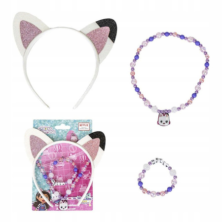 OPASKA KOCI DOMEK GABI + ZESTAW BIŻUTERII GABBY'S DOLLHOUSE 3 ELEMENTY