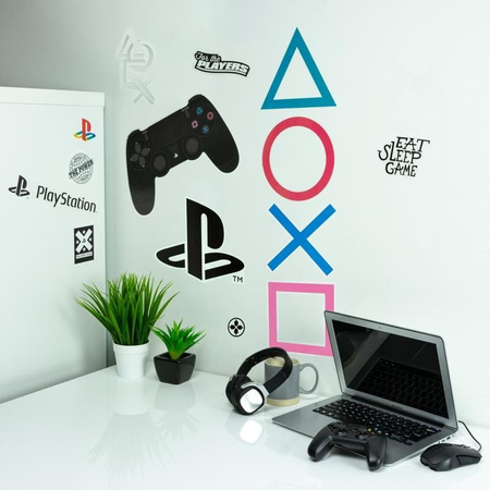 PLAYSTATION NAKLEJKI NA ŚCIANE MATOWE XL 21szt (4 ARKUSZE 23x44cm)