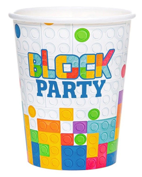 KUBECZKI PAPIEROWE KLOCKI 220ML 6SZT BLOCK PARTY