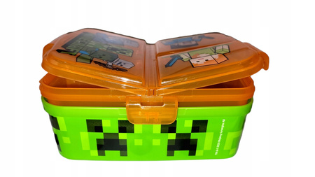 ŚNIADANIÓWKA + BIDON MINECRAFT XL ZESTAW Z PRZEGRODAMI DZIECI DO SZKOŁY