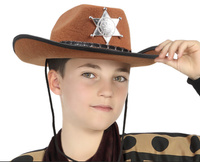 KAPELUSZ SZERYFA KOWBOJA BRĄZOWY MAŁY DZIECIĘCY