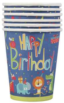 KUBECZKI PAPIEROWE ZWIERZĄTKA ZOO SAFARI - 6szt