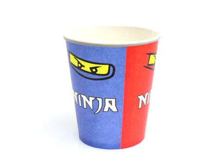 KUBECZKI URODZINOWE PAPIEROWE NINJA 6szt 250ml