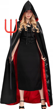 KOSTIUM DIABEŁ DIABLICA DAMSKI DLA DZIEWCZYNY PELERYNA 140 WIDŁY