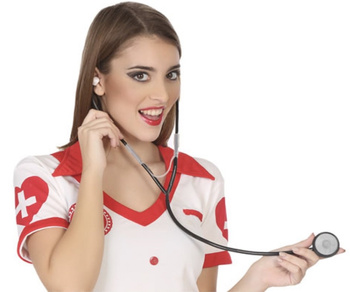 STETOSKOP CZARNY DO STROJU PIELĘGNIARKA LEKARZ