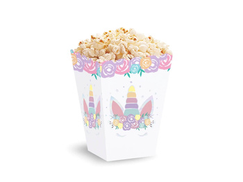 PUDEŁKA NA POPCORN JEDNOROZEC URODZINOWE - 3szt