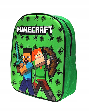 MINECRAFT PLECAK PRZEDSZKOLNY 3D STEVE ALEX CREEPER
