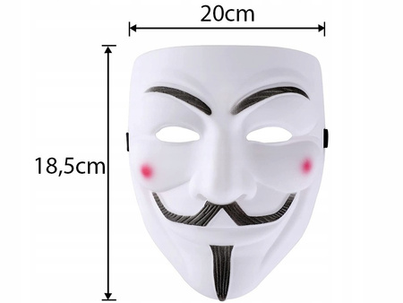 ZESTAW STRÓJ VENDETTA ANONYMOUS PELERYNA CZARNA 140cm MASKA KAPELUSZ SZEROK