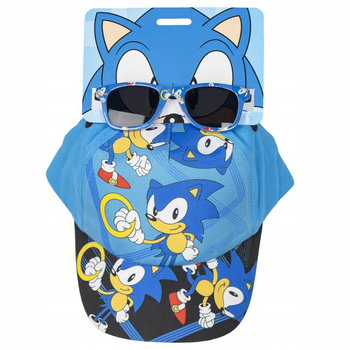 ZESTAW DLA DZIECKA OKULARY PRZECIWSŁONECZNE + CZAPKA Z DASZKIEM SONIC RING