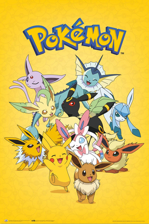PLAKAT PIKACHU AND EEVEE EVOLUTION POKEMON 61x91,5cm