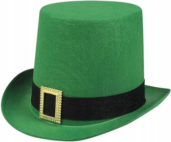 ZIELONA CZAPKA CYLINDER Z KLAMRĄ DZIEŃ ŚWIĘTEGO PATRYKA