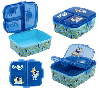 ŚNIADANIÓWKA XL BLUEY 4 KOMOROWA Z PRZEGRODAMI SZKOLNA