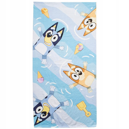 RĘCZNIK BLUEY CZAPKA Z DASZKIEM WOREK NIEBIESKI ZESTAW PLAŻOWY BLUEY BINGO