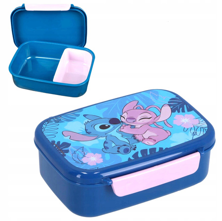 Śniadaniówka z przegrodami + bidon STITCH – zestaw do szkoły butelka lilo