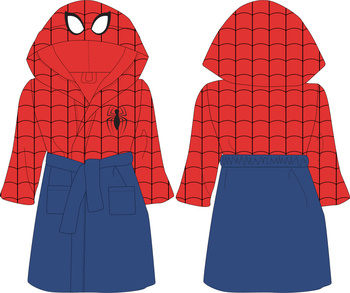ORYGINALNY SZLAFROK DZIECIĘCY Z KAPTUREM SPIDERMAN ROZMIAR 98 NA 3-4 LATA