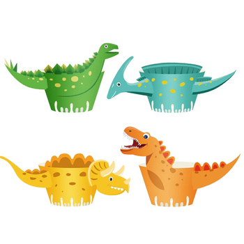 PAPILOTKI DO BABECZEK MUFFINEK DINOZAURY 8szt