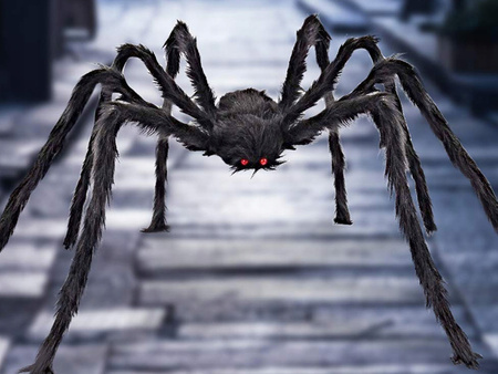 PAJĄK HALLOWEEN TARANTULA DUŻA XXL DŁUGIE NOGI + PAJĘCZYNA PLUSZOWA 90cm