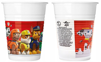 KUBECZKI PSI PATROL PLASTIKOWE URODZINOWE 8szt