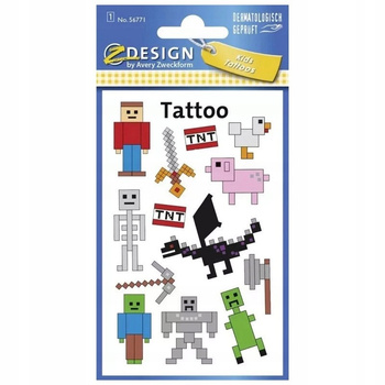 TATUAŻE DLA DZIECI PIKSELE TNT PIXEL