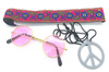 ZESTAW HIPIS OKULARY OPASKA NASZYJNIK PACYFKA HIPPIE