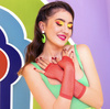 KOLCZYKI NEONOWE KOŁA ZIELONE KLIPSY DISCO LATA 70 80
