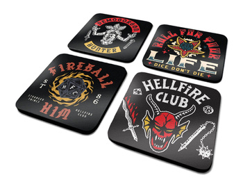 STRANGER THINGS 4 PODKŁADKI POD KUBEK HELLFIRE