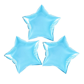 BALON FOLIOWY GWIAZDA JASNONIEBIESKI 9 cali 3szt