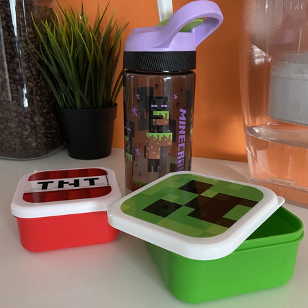 ZESTAW MINECRAFT BIDON ENDERMAN + 2x POJEMNIK CREEPER TNT