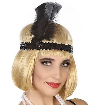 OPASKA LATA 20ste RETRO CHARLESTON CZARNA KABARET