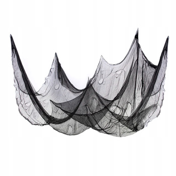 PAJĘCZYNA CZARNA DEKORACJA MATERIAŁ HALLOWEEN OBRUS 76x300cm