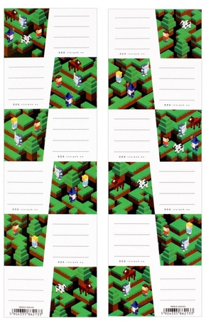 NAKLEJKI NA ZESZYT GAME PIKSELE MINE 12szt NALEPKI