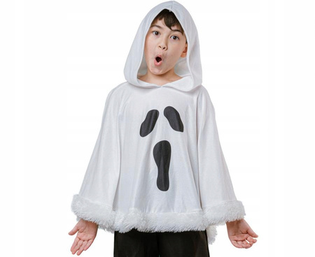 STRÓJ DUCH DUSZEK PONCZO BIAŁE DLA DZIECI GHOST HALLOWEEN + RĘKAWICZKI