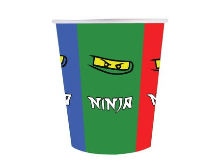 KUBECZKI URODZINOWE PAPIEROWE NINJA 6szt 250ml