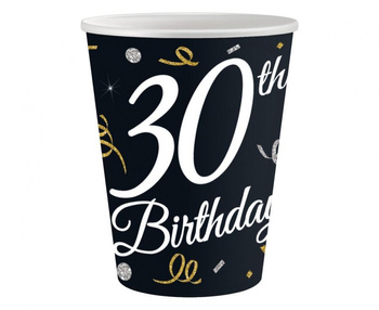 KUBECZKI PAPIEROWE 30 STE URODZINY 250ML 6SZT