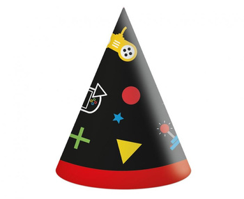 CZAPECZKI PAPIEROWE GAMER 6szt NA URODZINY