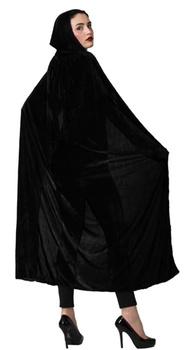 PELERYNA CZARNA Z KAPTUREM 140cm STRÓJ CZARODZIEJ ZORRO