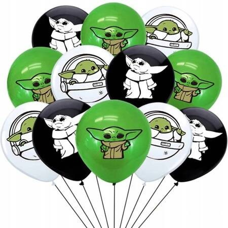 BALONY MANDALORIAN GROGU YODA STAR WARS 12szt