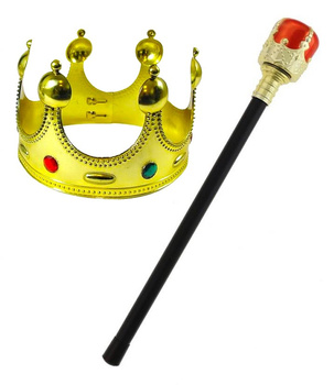 ZESTAW KRÓLA KORONA PLASTIKOWA Z BERŁEM