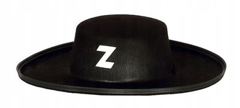 KAPELUSZ CZARNY Z LITERKĄ Z DO STROJU ZORRO